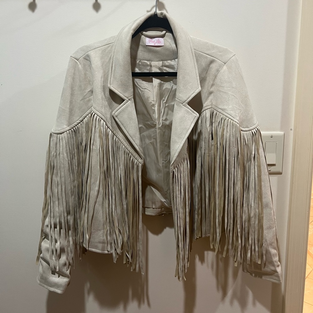 Pink Lily Fringe Jacket